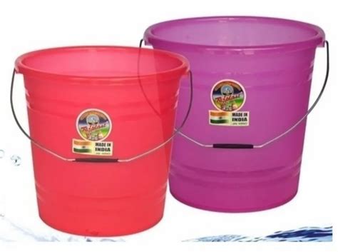 Red Pink L Plastic Water Bucket For Household With Handle At Rs