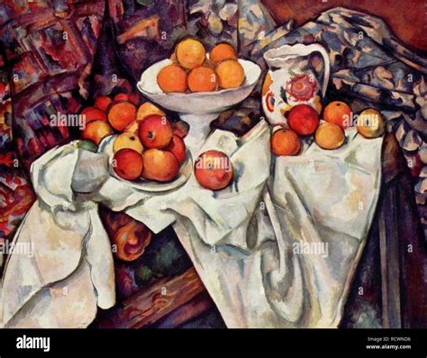 Paul C Zanne Nature Morte Avec Des Pommes Et Des Oranges Photo Stock E