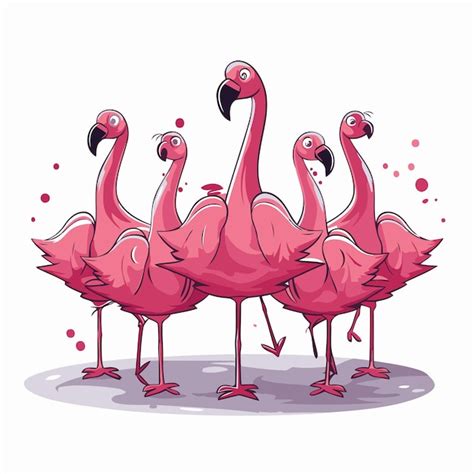 P Ssaros Flamingos Ilustra O Vetorial De Aves Flamingos Engra Adas