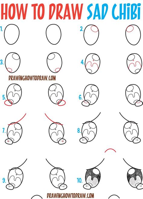 How To Draw Sad And Crying Weeping Chibi Expressions Easy Step By