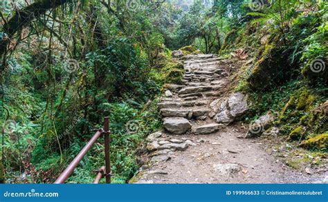 Stone Stairs During ABC Trekking Stock Image Image Of Outdoor Cloud