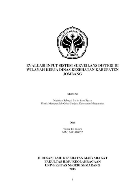 Pdf Evaluasi Input Sistem Surveilans Difteri Di Ii Jurusan Ilmu