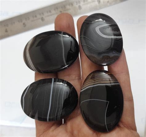 Oval Sulemani Black Akik Stones For Healing Jewelry At Rs Piece