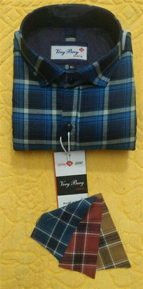 Very Bery Collar Neck Men Check Shirt Size M L Xl At Rs 260 In Ulhasnagar