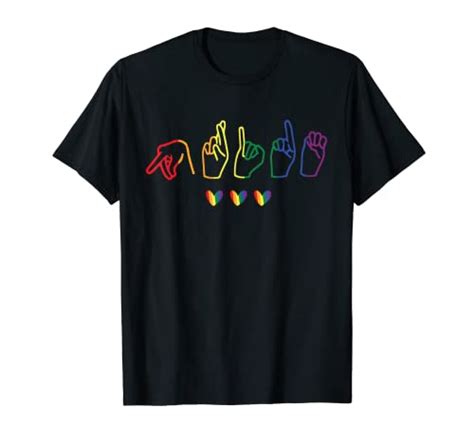 Gay ASL Pride Gay Support Sign Language LGBT Gay Gift T Shirt WantItAll