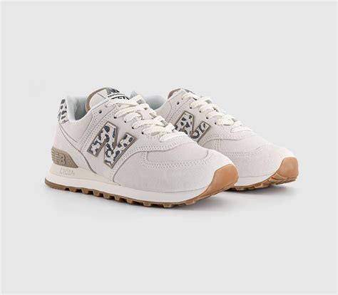 New Balance 574 Trainers Sea Salt Leopard Womens Trainers