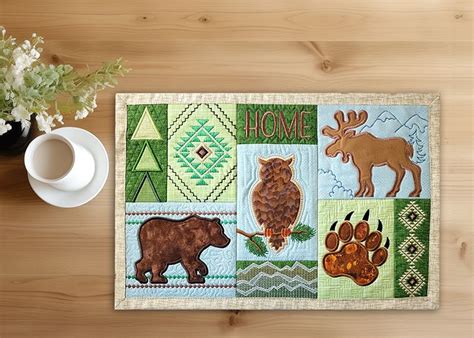 ITH Northwoods Placemat Machine Embroidery Designs By JuJu