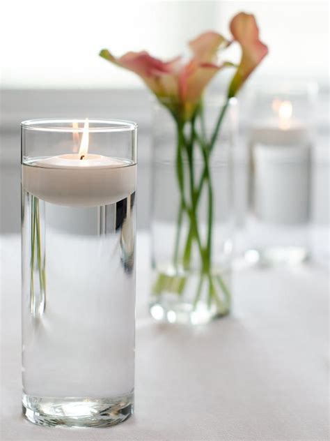 3 Floating Candles And 9 Cylinder Vases Set Of 12 Yummicandles Floating Candles Wedding