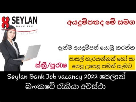 Job Vacancy 2022 Seylan Bank Job Vacancies In Sri Lanka 2022