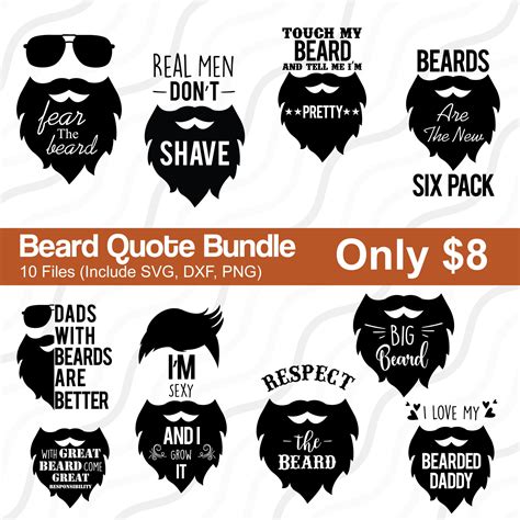 Beard Quote Bundle Svg Beard Svg Fathers Day Svg Cut Table Etsy