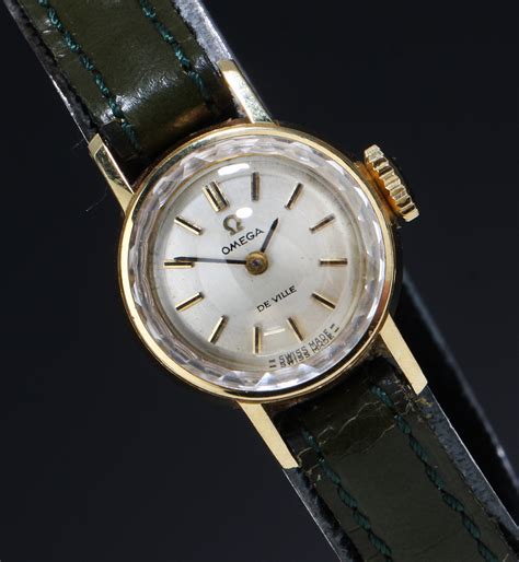 Omega De Ville Vintage Dameur I Kt Guld Med S Lvfarvet Skive Ca