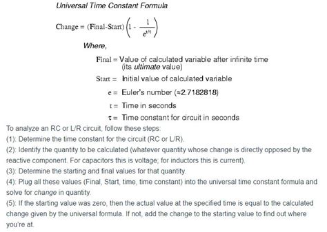 Time Constant Formula For Inductor Rl Circuit Definition