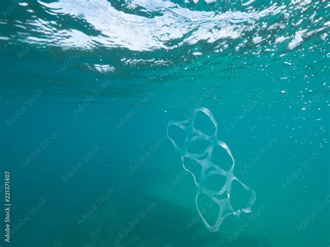 6 Pack Ring Underwater Plastic Ocean Stock Photo Adobe Stock