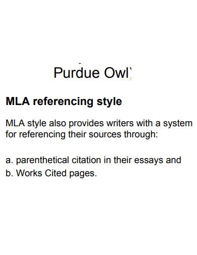 23 Mla Purdue Owl Example In Pdf Examples