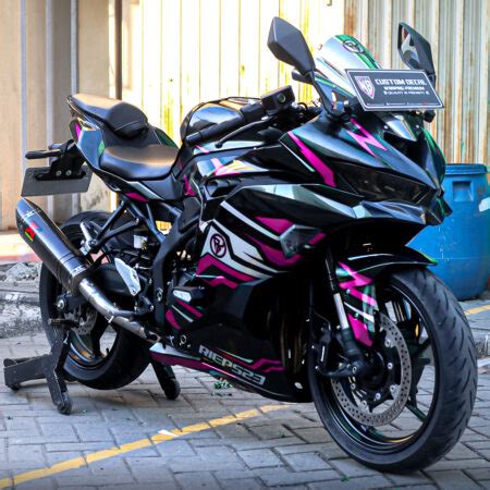 Stiker Decal NINJA ZX25R Hitam Grafis Biru Full Body Nusakambangan