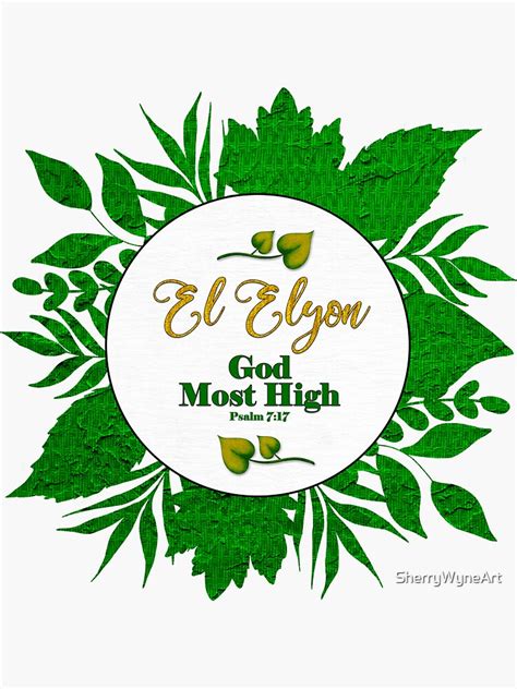 "NAMES OF GOD EL ELYON - GOD MOST HIGH" Sticker for Sale by ...