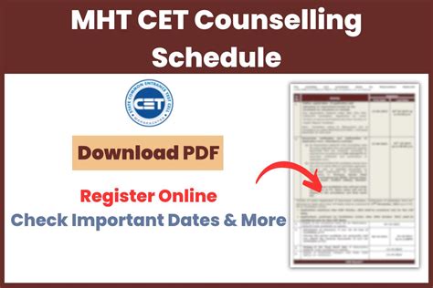 MHT CET Counselling Schedule 2023 Online Registration