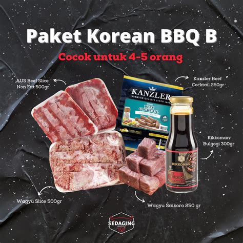 Jual Paket BBQ B Cocok Untuk 4 5 Orang Paket Korean BBQ Daging Sapi