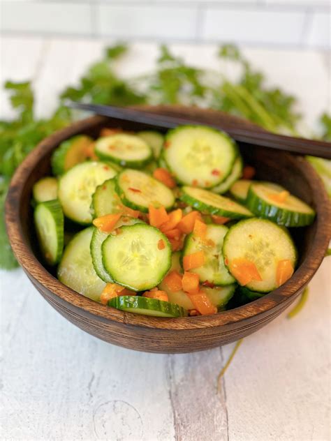 5 Ingredient Easy Spicy Asian Cucumber Salad Vegan