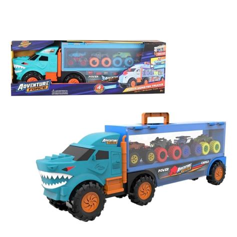 Trailer Monster Truck Adventure Force Remolque Mini Tiburón Azul Walmart