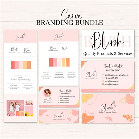 Canva Branding Bundle Branding Kit Complete Brand Kit Premade Logo