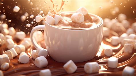 A Desktop Wallpaper Of Hot Cocoa With Marshmallows