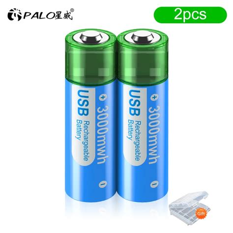 New High Capacity V Aa Mwh Rechargeable Li Ion Battery Usb