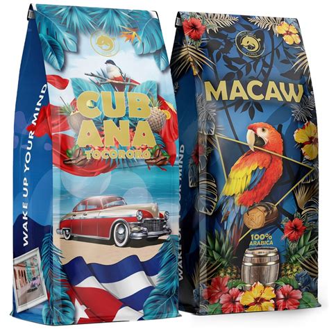 Kawa ziarnista 1kg x2 ŚWIEŻO PALONA Cubana Macaw 100 ARABICA Blue