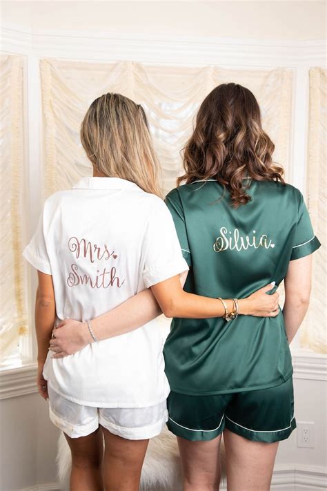 Silky Bridesmaids Pajamas Bridesmaids Pjs Personalized Etsy