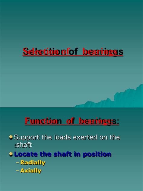 Bearing Selection Pdf Bearing Mechanical Machines