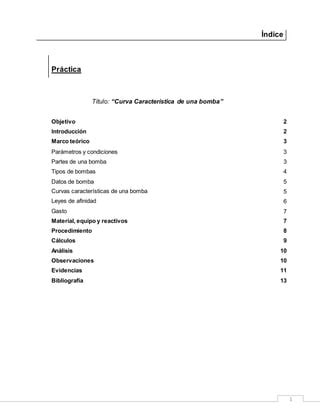 Práctica V Curvas Características de una bomba PDF