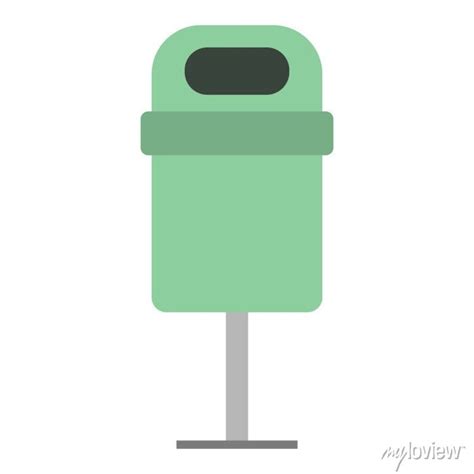 Trash Can Flat Clipart Vector Illustration • Wall Stickers Pictogram