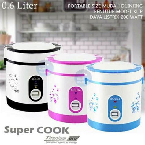 Jual Bolde Ricecooker Mini Super Cook Titanium Rise Kuker Penanak Nasi