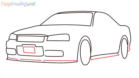 How To Draw Nissan Skyline R Gt R Step By Step Easy Phase