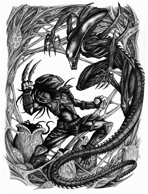 Alien Vs Predator Drawing At Getdrawings Free Download