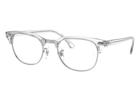 Clubmaster Optics Eyeglasses With White Transparent Frame Rb5154