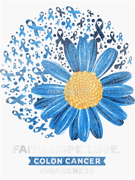 Colon Cancer Awareness Colonoscopy Sunflower Gift Mom Dad Sticker By