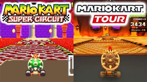 Mario Kart Tour Evolution Of Bowser Castle Gba Hammer Bro Tour