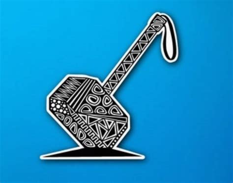 Thor S Hammer Vinyl Sticker Wit Whimsy Toys