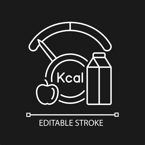 Onvoldoende Calorieënverbruik Lineair Pictogram Voor Donker Thema