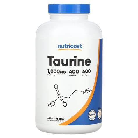 Nutricost Taurine 1 000 Mg 400 Capsules