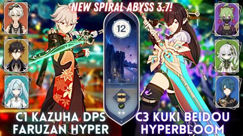 C1 Kazuha DPS Hyper C3 Kuki Beidou Hyperbloom Spiral Abyss 3 7