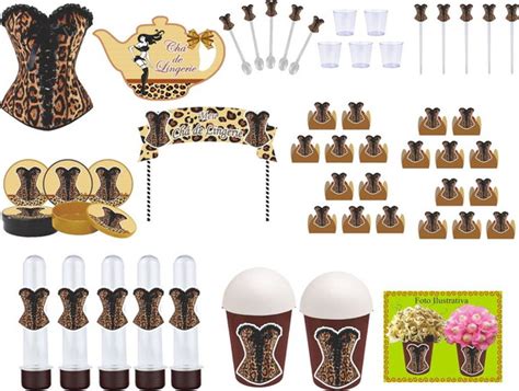 Kit festa Chá de Lingerie oncinha 105 peças 10 pessoas Elo7