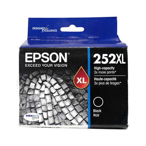 Genuine Epson Durabrite Ultra 252xl Black Ink Cartridge High Yield T