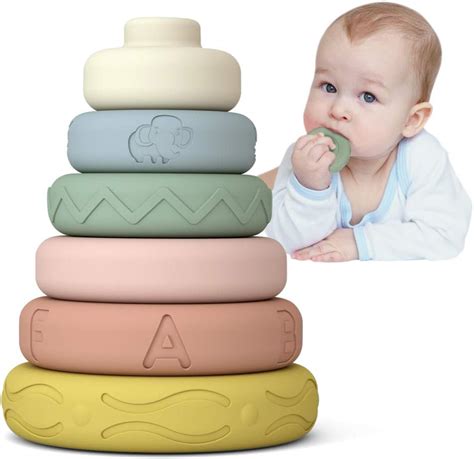 Mini Tudou Pcs Baby Stacking Nesting Toys Soft Stacking Blocks