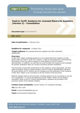 Fillable Online Ofgem Gov Feed In Tariff Guidance For Licensed