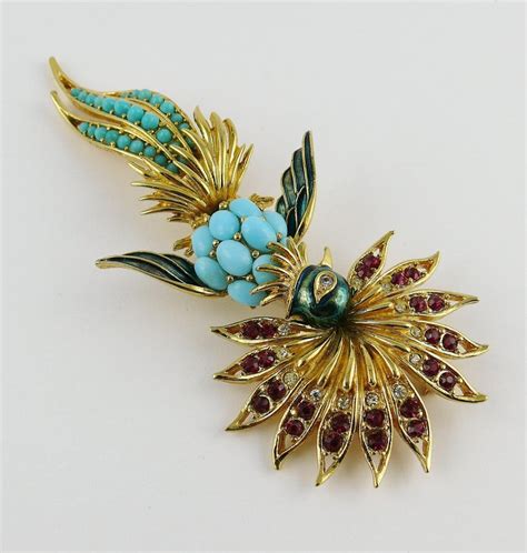 Marcel Boucher Bird Of Paradise Jewelled Brooch At 1stdibs Boucher Bird Brooch