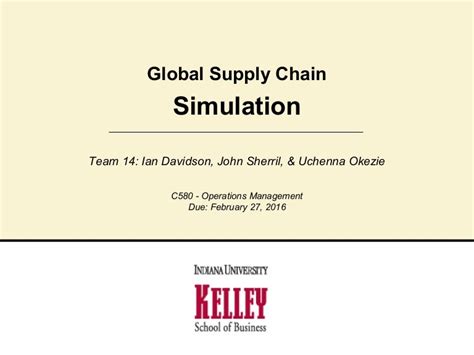 Global Supply Simulation Presentation Team 14