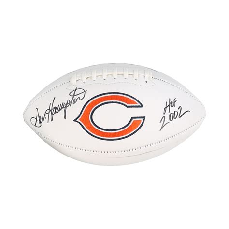 Dan Hampton Signed Bears Logo Football Inscribed Hof Schwartz