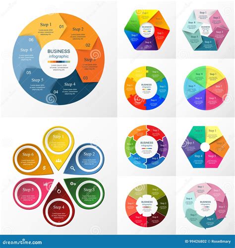 Insieme Infographic Del Cerchio Di Vettore Illustrazione Vettoriale